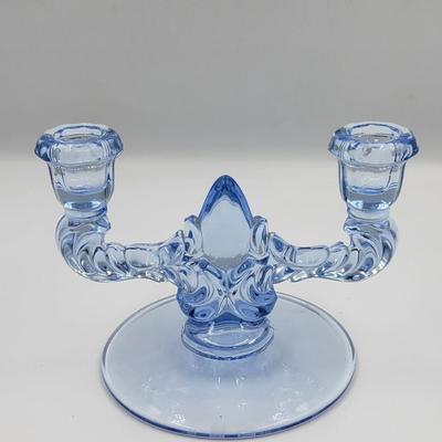 Vintage Aqua Blue Candle Holder