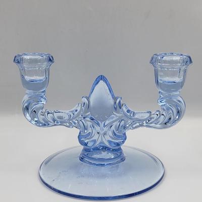 Vintage Aqua Blue Candle Holder