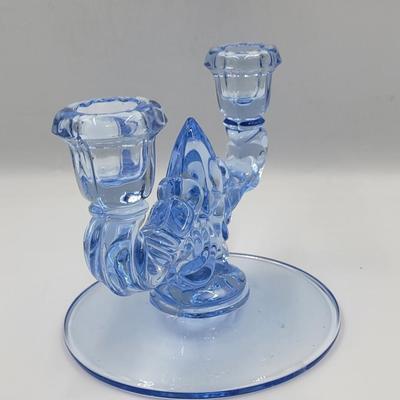 Vintage Aqua Blue Candle Holder # 2