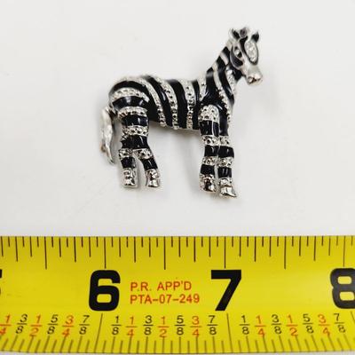 FANTASTICALLY CUTE ZEBRA BROOCH