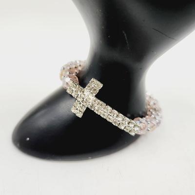 CUTE CRYSTAL & FAUX RHINESTONE STRETCHY BRACELET