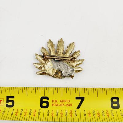 BEAUTIFUL BRASS PEACOCK BROOCH