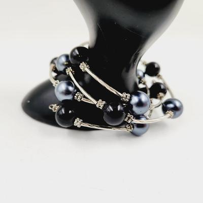COOL LAYERED BLUE & BLACK BRACELET