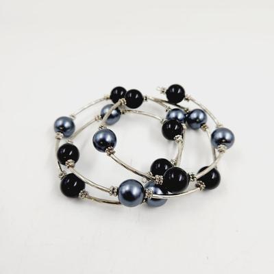 COOL LAYERED BLUE & BLACK BRACELET