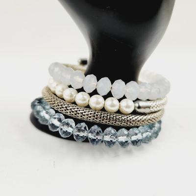 FANTASTIC STACKED MULTI COLORED & MATERIAL BRACELET