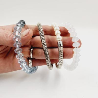 FANTASTIC STACKED MULTI COLORED & MATERIAL BRACELET