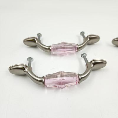 BEAUTIFUL PINK & METAL CABINET / DRESSER HANDLES
