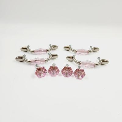 BEAUTIFUL PINK & METAL CABINET / DRESSER HANDLES