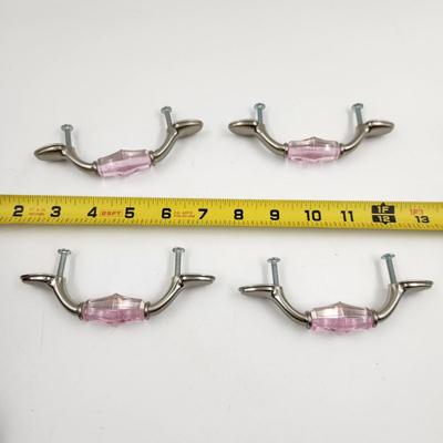 BEAUTIFUL PINK & METAL CABINET / DRESSER HANDLES