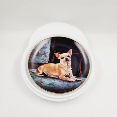 THE DANBURY MINT - CHIHUAHUA- "THE PERFECT SPOT" COLLECTABLE PLATE