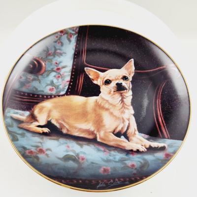 THE DANBURY MINT - CHIHUAHUA- "THE PERFECT SPOT" COLLECTABLE PLATE