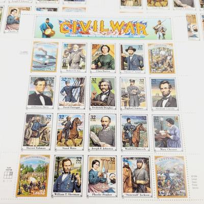 3 SHEETS - USPS STAMP COLLECTABLE CIVIL WAR .32 CENTS