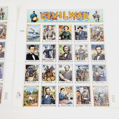 3 SHEETS - USPS STAMP COLLECTABLE CIVIL WAR .32 CENTS