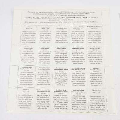 3 SHEETS - USPS STAMP COLLECTABLE CIVIL WAR .32 CENTS