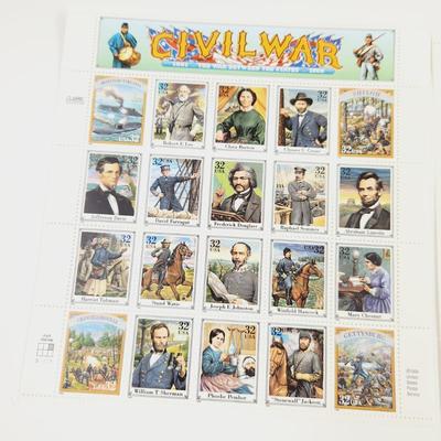 3 SHEETS - USPS STAMP COLLECTABLE CIVIL WAR .32 CENTS