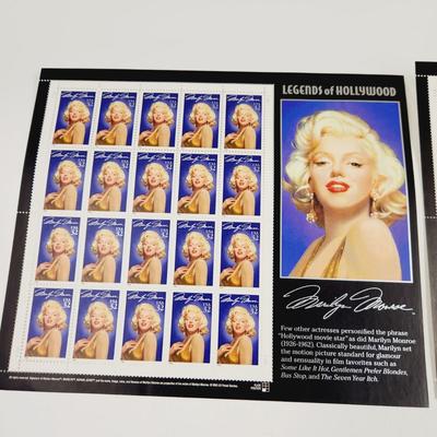 3 SHEETS - USPS STAMP COLLECTABLE LEGENDS OF HOLLYWOOD MARILYN MONROE .32 CENTS