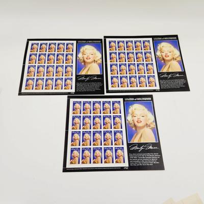 3 SHEETS - USPS STAMP COLLECTABLE LEGENDS OF HOLLYWOOD MARILYN MONROE .32 CENTS