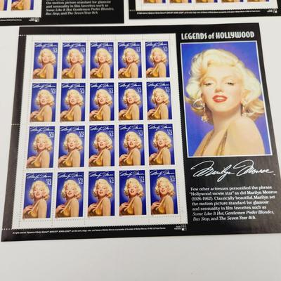 3 SHEETS - USPS STAMP COLLECTABLE LEGENDS OF HOLLYWOOD MARILYN MONROE .32 CENTS