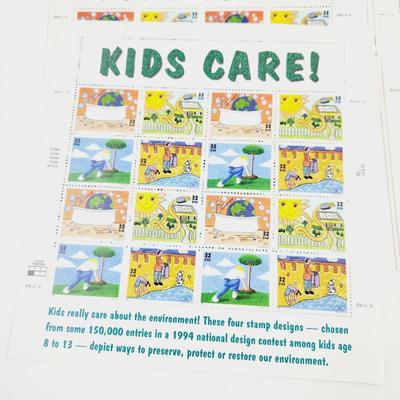 6 SHEETS USPS STAMP COLLECTABLE 1994 KIDS CARE .32 CENTS