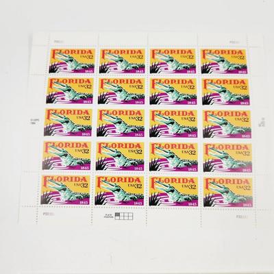 2 SHEETS USPS STAMP COLLECTABLE FLORIDA USA .32 CENTS