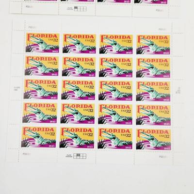 2 SHEETS USPS STAMP COLLECTABLE FLORIDA USA .32 CENTS