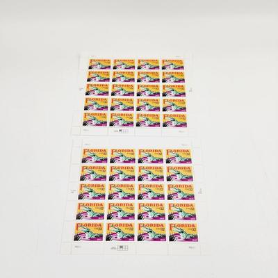 2 SHEETS USPS STAMP COLLECTABLE FLORIDA USA .32 CENTS