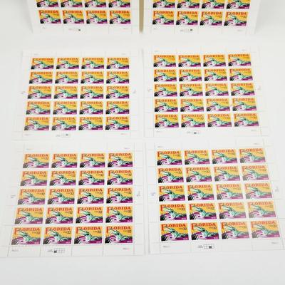 6 SHEETS USPS STAMP COLLECTABLE FLORIDA USA .32 CENTS