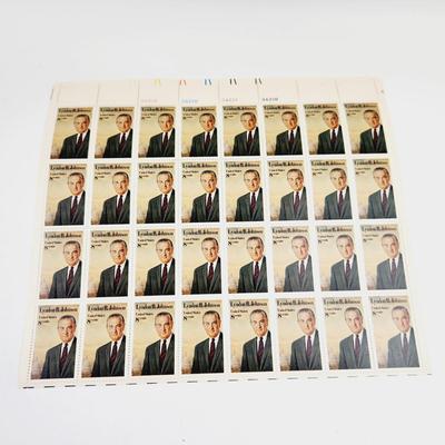 4 SHEETS - 4 SHEETS OF 12 USPS STAMP COLLECTABLE LYNDON B. JOHNSON .8 CENTS