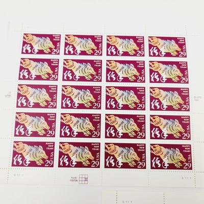 3 SHEETS - USPS STAMP COLLECTABLE 1994 HAPPY NEW YEAR HOG .29 CENTS