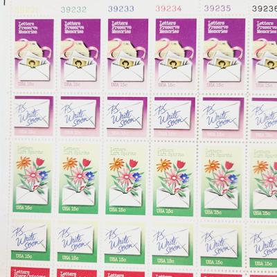 USPS STAMP COLLECTABLE WRITE SOON .15 CENTS