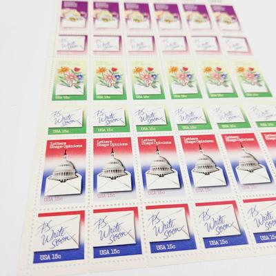 USPS STAMP COLLECTABLE WRITE SOON .15 CENTS