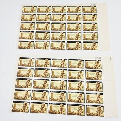 2 SHEETS - USPS STAMP COLLECTABLE DAG HAMMARSKJOLD UNITED NATIONS .04 CENTS