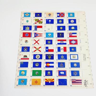 9 SHEETS - USPS STAMP COLLECTABLE BICENTENNIAL STATE FLAGS .13 CENTS