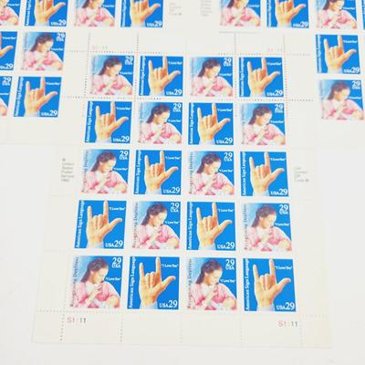 3 SHEETS - USPS STAMP COLLECTABLE AMERICAN SIGN LANGUAGE