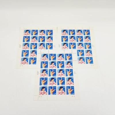 3 SHEETS - USPS STAMP COLLECTABLE AMERICAN SIGN LANGUAGE