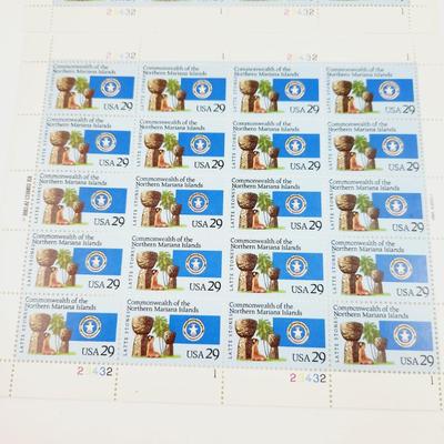 2 SHEETS - USPS STAMP COLLECTABLE COMMONWEALTH OF NORTHERN MARIANA ISLAND .29 CENTS