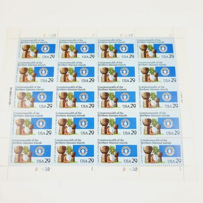 2 SHEETS - USPS STAMP COLLECTABLE COMMONWEALTH OF NORTHERN MARIANA ISLAND .29 CENTS