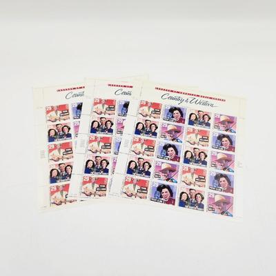 3 SHEETS - USPS STAMP COLLECTABLE COUNTRY WESTERN .29 CENTS