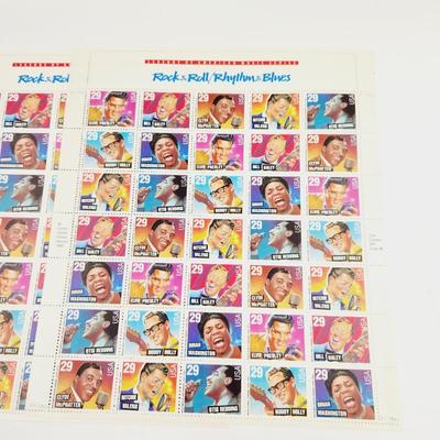 3 SHEETS -USPS STAMP COLLECTABLE ROCK & ROLL / RHYTHM & BLUES .29 CENTS