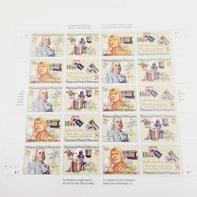3 SHEETS - USPS STAMP COLLECTABLE NATIONAL POSTAL MUSEUM .29 CENTS