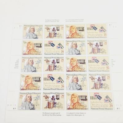 3 SHEETS - USPS STAMP COLLECTABLE NATIONAL POSTAL MUSEUM .29 CENTS