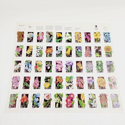 3 SHEETS - USPS STAMP COLLECTABLE WILDFLOWER COLLECTION .29 CENTS