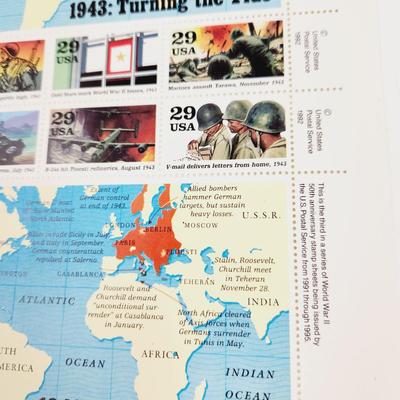 4 SHEETS - USPS STAMP COLLECTABLE 1943 TURNING POINT WAR .29 CENTS