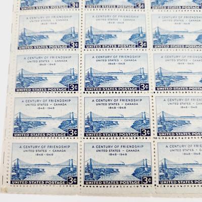 2 SHEETS - USPS STAMP COLLECTABLE 1948 A CENTURY OF FRIENDSHIP - CANADA .03 CENTS