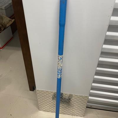 Metal conduit pipe bender (blue) 39â€ tall.