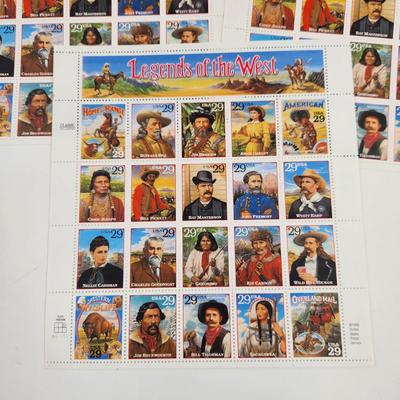 3 SHEETS - USPS STAMP COLLECTABLE LEGENDS OF THE WEST .29 cents