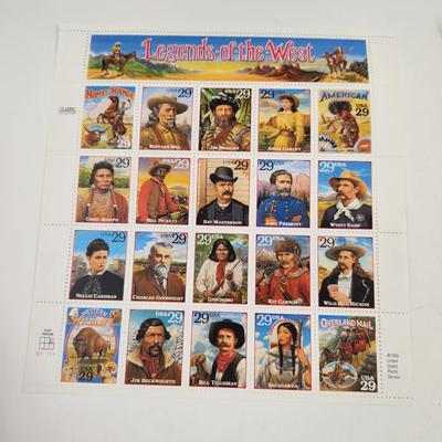 3 SHEETS - USPS STAMP COLLECTABLE LEGENDS OF THE WEST .29 cents