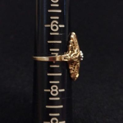10K Gold Filigree Diamond Ring