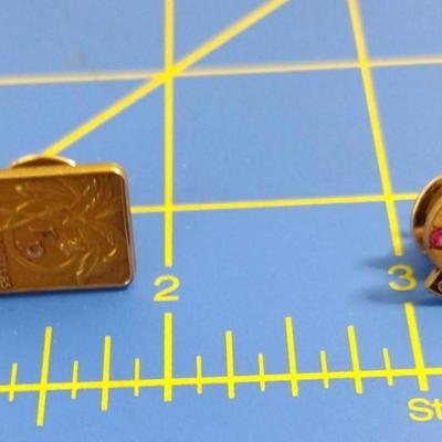 2 Gold Lapel Pins