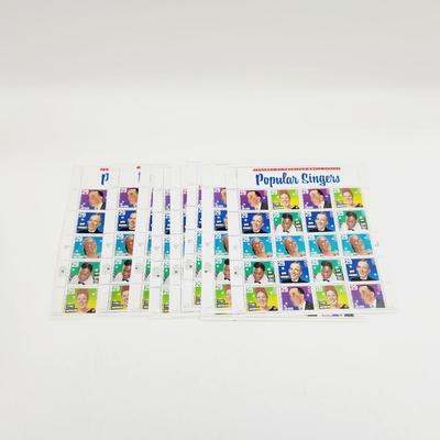 9 SHEETS - USPS STAMP COLLECTABLE POPULAR SINGERS .29 CENTS